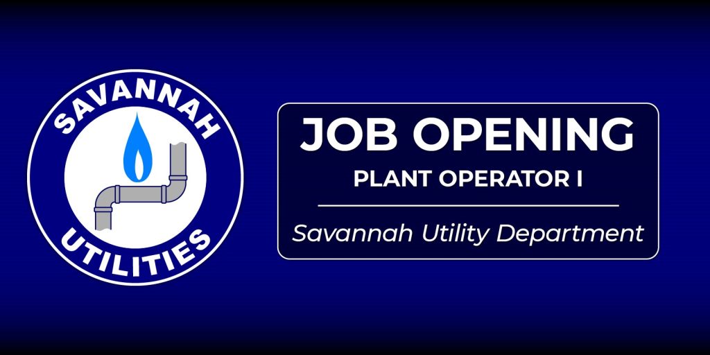 Job Opening
Plant Operator I
Savannah Utility Department