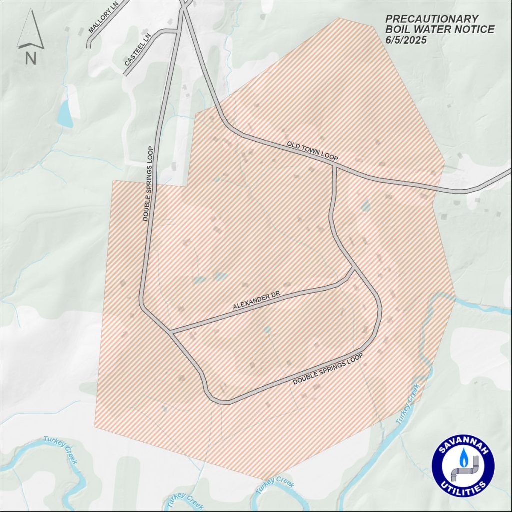 Precautionary Boil Water Notice - June 5, 2025 - Map of affected area