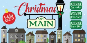 Savannah Tennessee Christmas on Main; 5 to 8:30 nightly; December 5th and 6th; December 12th and 13th; December 19th and 20th.
