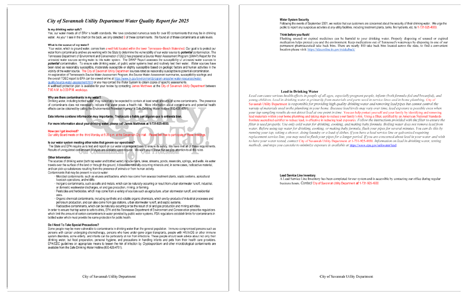 Thumbnail of 2025 Water Quality Report